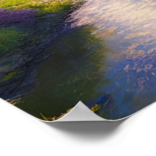 Poster Une rivière faible au coeur d'une forêt verte (Coin)