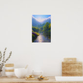 Poster Une rivière faible au coeur d'une forêt verte (Cuisine)