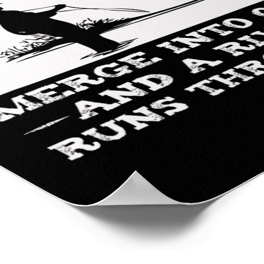 Poster Une Rivière Traverse À Travers Elle Pêche À Voler (Coin)