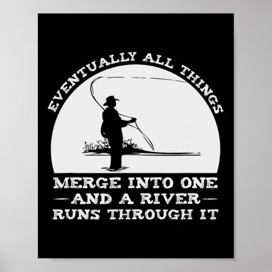 Poster Une Rivière Traverse À Travers Elle Pêche À Voler (Devant)