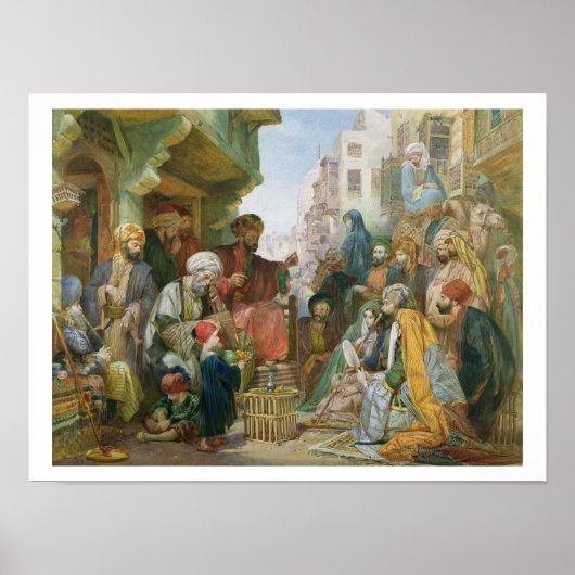 Poster Une rue au Caire (avec papier) (Devant)