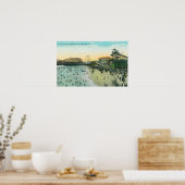 Poster Une scène de baignade typique à la plage (Cuisine)