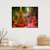 Poster Une scène de Noël dans la rue du quartier (Cuisine)