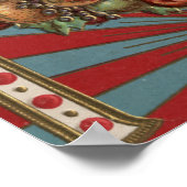 Poster Une scène de pays avec une frontière de production (Coin)