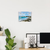 Poster Une Scène De Plage À Travers Ma Fenêtre, (Bureau à domicile)