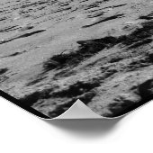 Poster Une scène de plage noire et blanche (Coin)