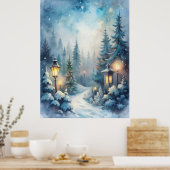 Poster Une scène hivernale neigeuse (Cuisine)