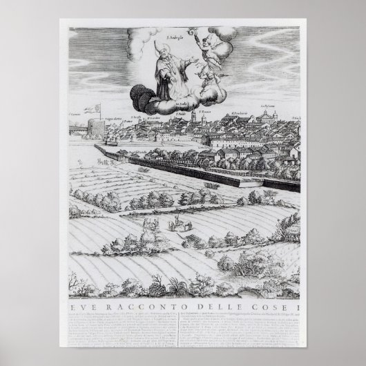Poster Une section d'une carte de Milan, 1640 (Devant)