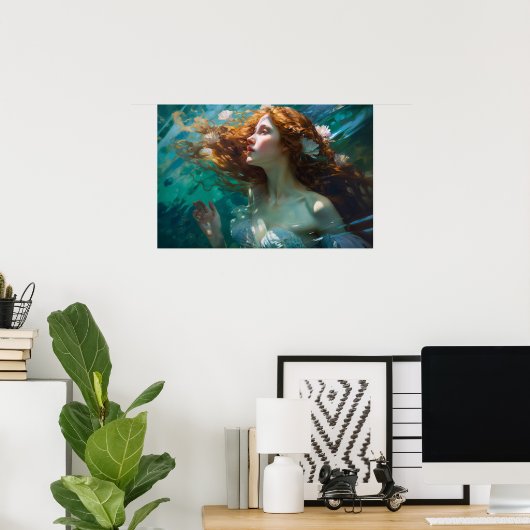 Poster Une sirène curieuse (Bureau à domicile)