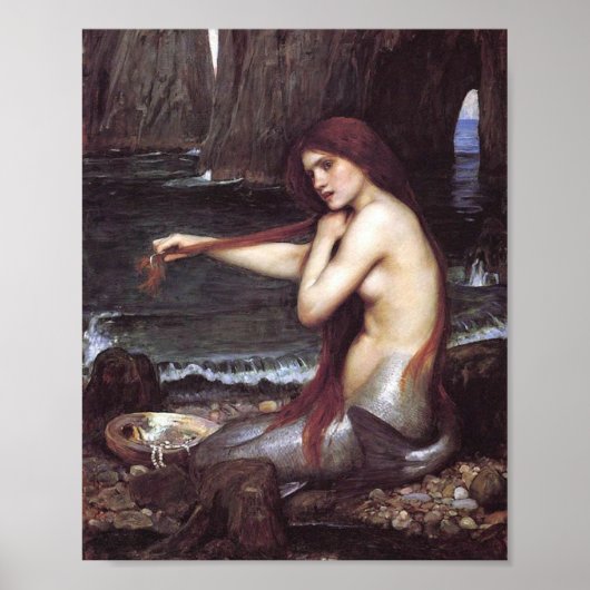 Poster Une sirène de J W Waterhouse, 1901 Découpage Impri (Devant)