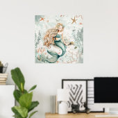 Poster Une sirène mignonne (Bureau à domicile)
