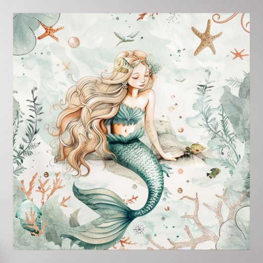 Poster Une sirène mignonne (Devant)