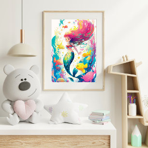 Poster Une sirène sous-marine envoûtante