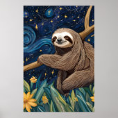 Poster Une Sloth dans la nuit étoilée (Devant)