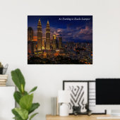 Poster Une soirée à Kuala-Lumpur, scène nocturne (Bureau à domicile)
