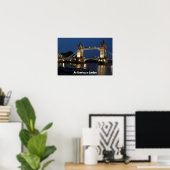 Poster Une soirée dans une scène nocturne à Londres (Bureau à domicile)