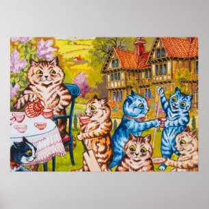 Poster Une soirée thé d'été par Louis Wain