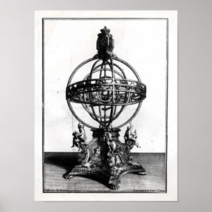 Poster Une sphère armillaire du système Copernican