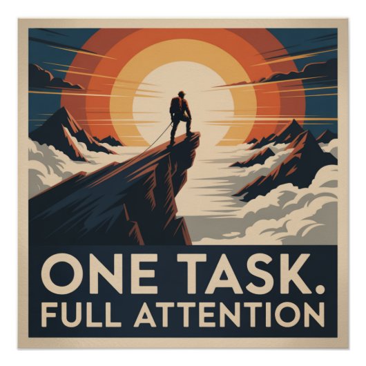 Poster Une tâche. Attention totale (Devant)
