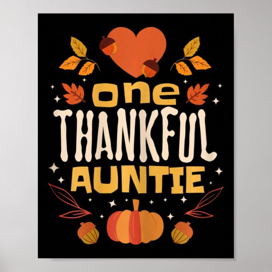 Poster Une Tante Remerciée Chute Tante Thanksgiving (Devant)