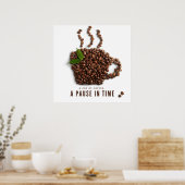 Poster Une tasse de café, une pause dans le temps – Café (Cuisine)