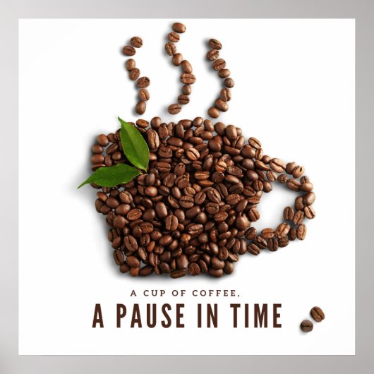 Poster Une tasse de café, une pause dans le temps – Café (Devant)