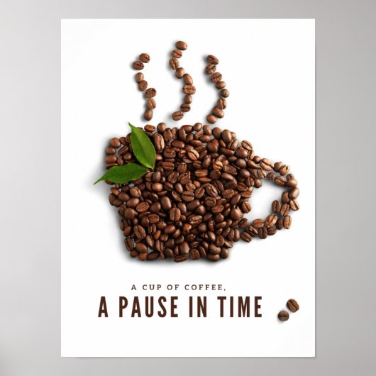 Poster Une tasse de café, une pause dans le temps – Café (Devant)