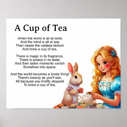 Poster Une tasse de thé- (Devant)