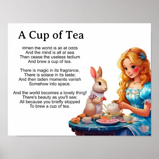 Poster Une tasse de thé- (Devant)