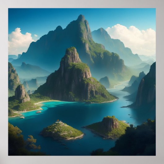 Poster une terre de paysages variés (Devant)