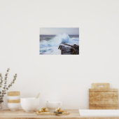 Poster Une vague de l'océan Atlantique s'écrase sur la cô (Cuisine)