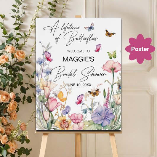 Poster Une vie de papillons Fleur sauvage Fête des mariée