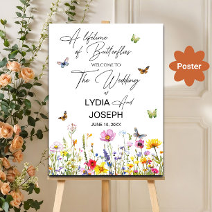 Poster Une vie de papillons Fleur sauvage Mariage
