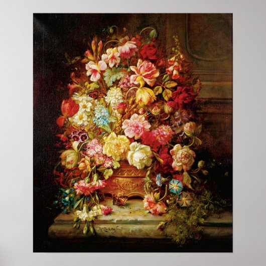 Poster Une vie morte avec des fleurs de Hans Zatzka - pos (Devant)