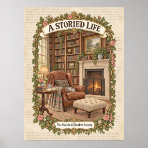 Poster Une vie riche en histoires dans la bibliothèque