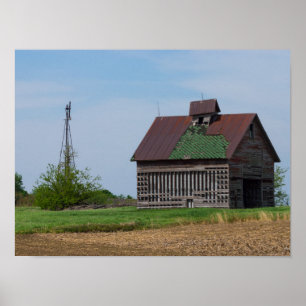 Poster Une vieille grange de l'Illinois