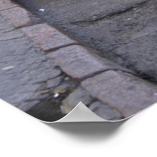 Poster Une vieille voiture Peugeot rouge classique garée (Coin)