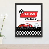 Poster Une voiture de course rétro rouge rapide pour l'an