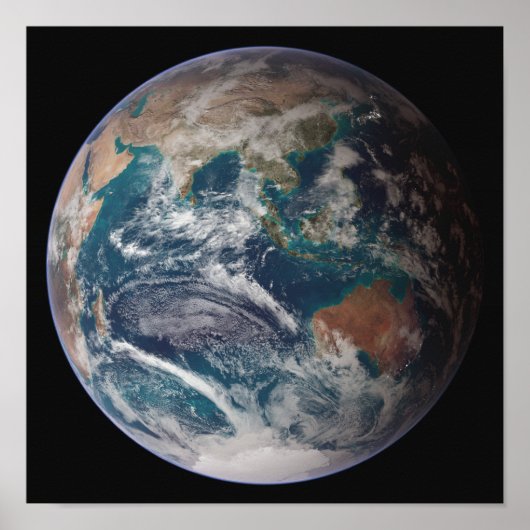 Poster Une vue complète de la Terre montrant les données (Devant)