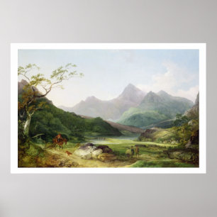 Poster Une vue de Snowdon de collier de serrage Curig,
