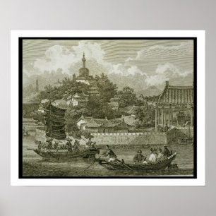 Poster Une vue des jardins du palais impérial, Peki