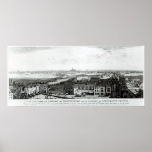 Poster Une vue des villes de Londres et de Westminster