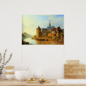 Poster Une vue d'une ville le long du Rhin (Cuisine)