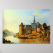 Poster Une vue d'une ville le long du Rhin (Devant)