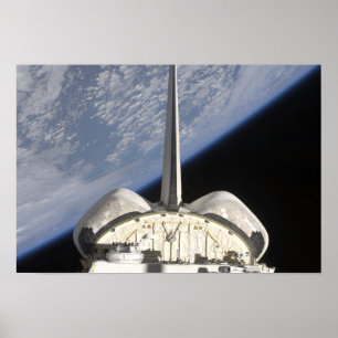 Poster Une vue partielle d'effort de navette spatiale