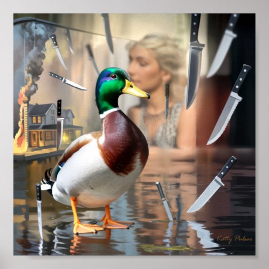 Poster "Unflappappable Duck" Imprimer Katty Pulsar (Devant)