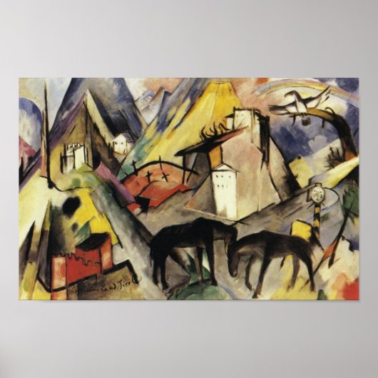 Poster Unfortunte Land Tyrol par Franz Marc (Devant)