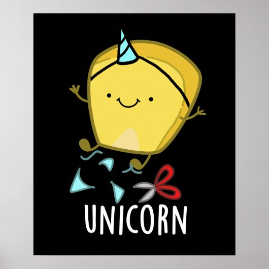 Poster Uni-corn Funny Corn Pun Dark BG (Devant)