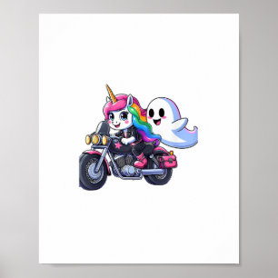 Poster Unicorn À Moto Garçons Femmes Enfants Adultes