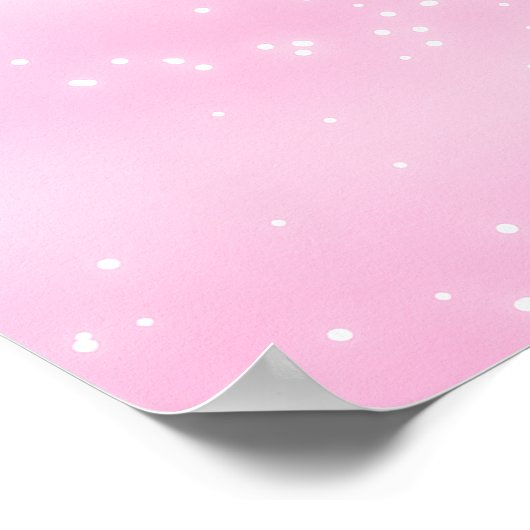 Poster Unicorn arc-en-ciel magique rose mou (Coin)